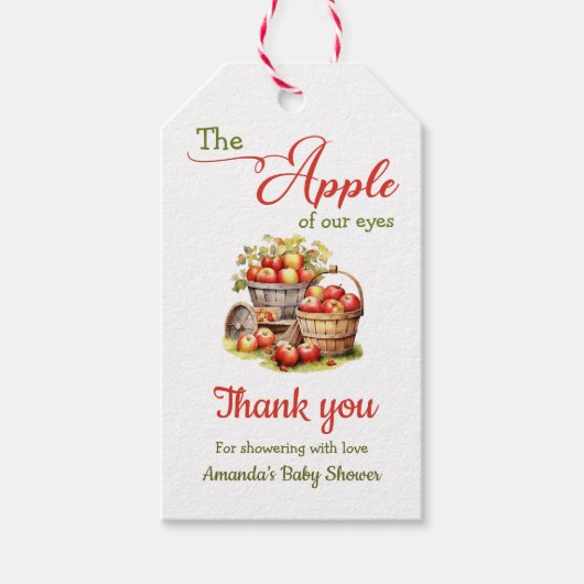 Der Apple Our Eyes Fall Harvest Baby Shower Geschenkanhänger (Vorderseite)