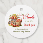 Der Apple Our Eyes Fall Harvest Baby Shower Geschenkanhänger (Vorderseite)