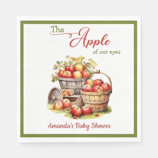 Der Apple Our Eyes Fall Harvest Baby Shower Serviette (Vorderseite)