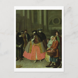 Der Apple-Verkäufer (Öl auf Leinwand) Postkarte