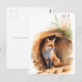 Der Aquarellfox in seinen Fächern Postkarte (Vorne/Hinten)