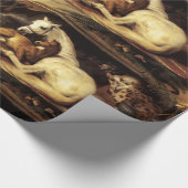 DER ARABISCHE ZELT MIT PFERDEN, ANDEREN TIEREN GESCHENKPAPIER (Ecke)