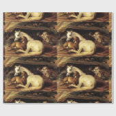 DER ARABISCHE ZELT MIT PFERDEN, ANDEREN TIEREN GESCHENKPAPIER (Flach)