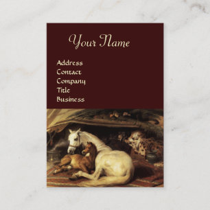 DER ARABISCHE ZELT MIT PFERDEN, ANDEREN TIEREN VISITENKARTE