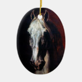 DER ARABISCHE ZELT MIT PFERDEN UND ANDEREN TIEREN KERAMIK ORNAMENT (Vorne)