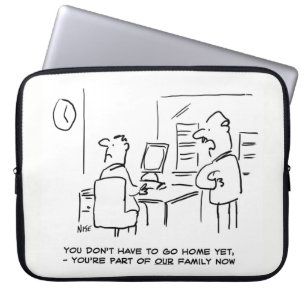 Der Arbeiter sagte, er sei nun Teil der Office-Fam Laptopschutzhülle