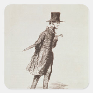 Der Arbeitnehmer Quadratischer Aufkleber