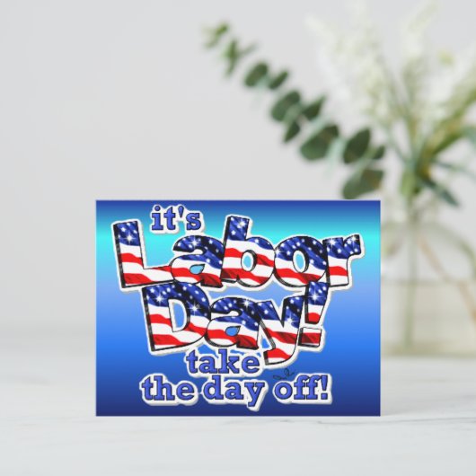 Der Arbeitstag Postkarte (Stehend Vorderseite)