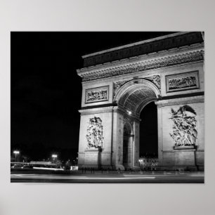 Der Arc de Triomphe nachts in Paris Poster