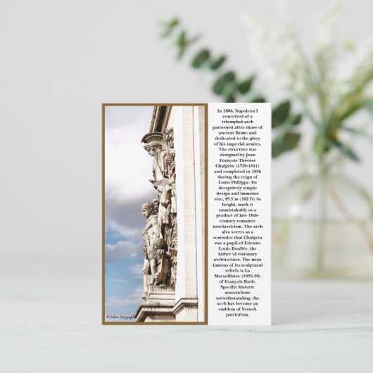 Der Arc de Triomphe Postkarte (Stehend Vorderseite)
