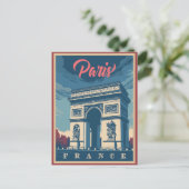 Der Arc de Triomphe Vintage Postkarte (Stehend Vorderseite)