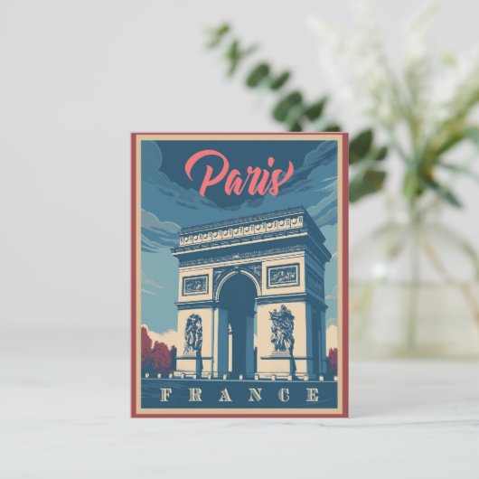 Der Arc de Triomphe Vintage Postkarte (Stehend Vorderseite)