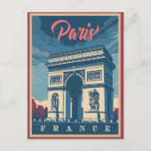 Der Arc de Triomphe Vintage Postkarte (Vorderseite)