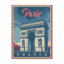 Der Arc de Triomphe Vintage Postkarte