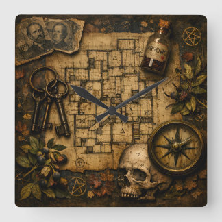 Der Architekt des Todes: H.H. Holmes Mordschloss Quadratische Wanduhr