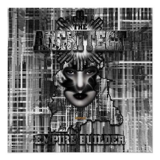 Der Architekt_Empire Builder Abstrakte digitale Ku Poster (Vorderseite)