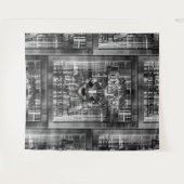 Der Architekt_Empire Builder Abstrakte digitale Ku Wandteppich (Vorderseite (Horizontal))