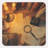 Der Archivar Quadratischer Aufkleber (Vorderseite)