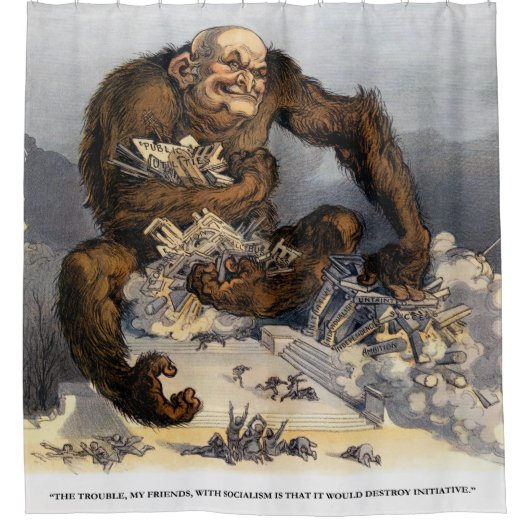 Der Ärger mit dem Sozialismus 1910 Duschvorhang (Vorderseite)
