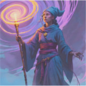 Der Arkane Pfad – Fantasy-Zauberer-Kunst Quadratis Aufkleber (Vorderseite)