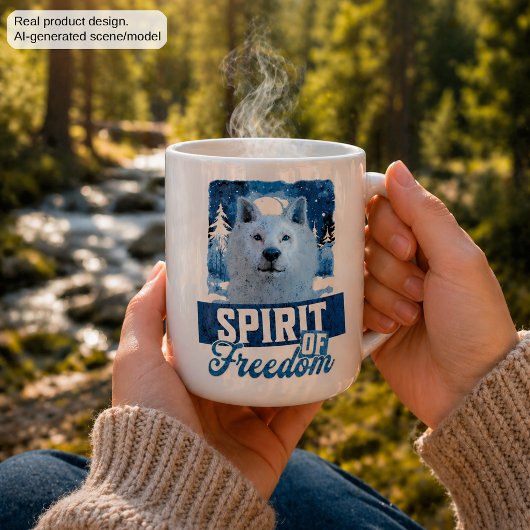 Der arktische Wolf Geist der Freiheit Kaffeetasse