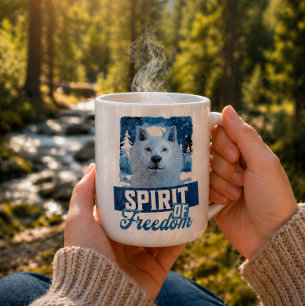 Der arktische Wolf Geist der Freiheit Kaffeetasse
