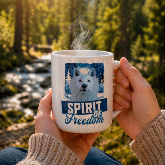 Der arktische Wolf Geist der Freiheit Kaffeetasse