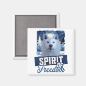 Der arktische Wolf Geist der Freiheit Magnet (Vorderseite/Rückseite)
