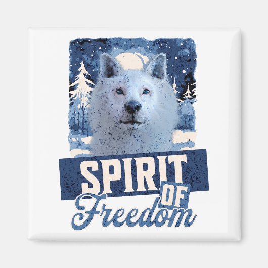 Der arktische Wolf Geist der Freiheit Magnet (Vorne)