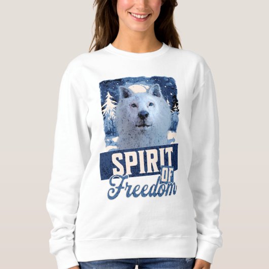 Der arktische Wolf Geist der Freiheit Sweatshirt (Vorderseite)