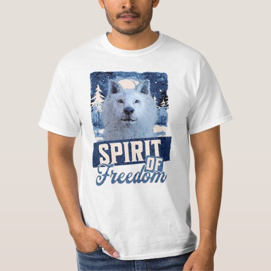 Der arktische Wolf Geist der Freiheit T-Shirt (Vorderseite)