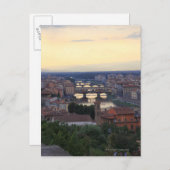 Der Arno und die Ponte Vecchio in Florenz, Postkarte (Vorne/Hinten)