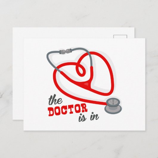 Der Arzt ist in Postkarte (Vorne/Hinten)
