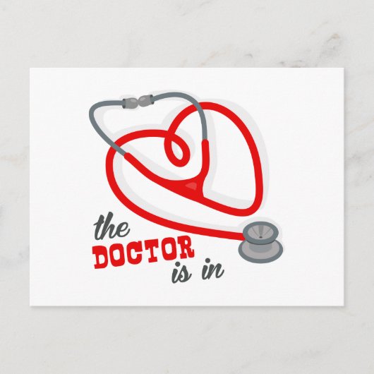 Der Arzt ist in Postkarte (Vorderseite)