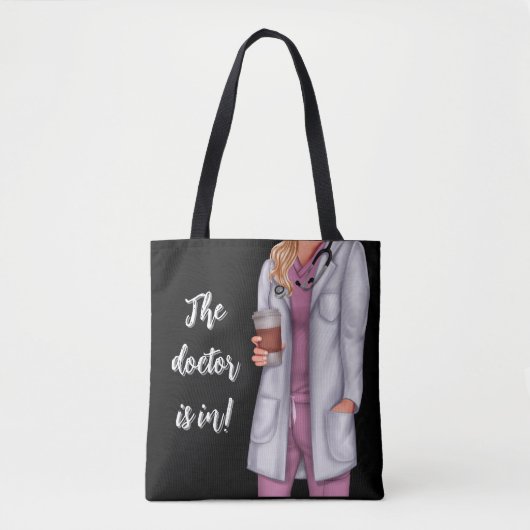 Der Arzt ist weiblich, wenn er ärztlich behandelt Tasche (Vorderseite)