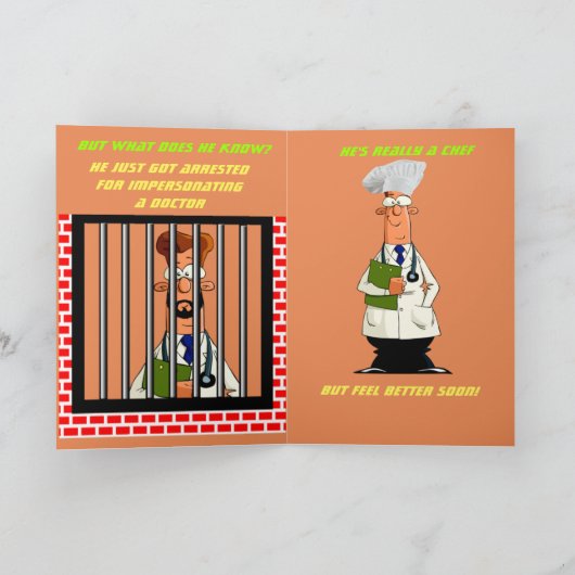 Der Arzt sagte, Sie wären sehr krank (lustig) Karte (Innenseite)