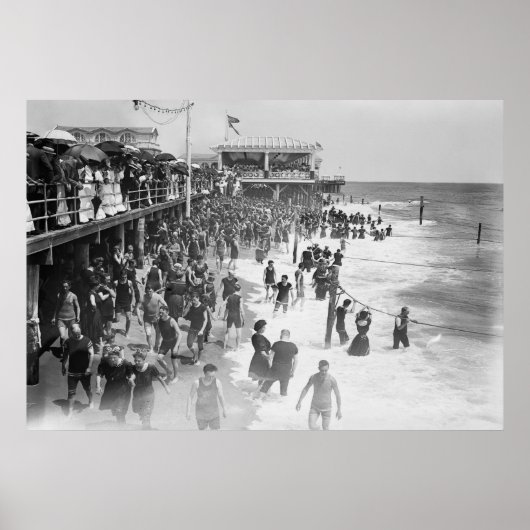 DER ASBURY PARK BEACH VON NEW JERSEY 1908 POSTER (Vorne)