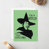 Der Assistent von OZ™ | Ich bin eine Hexe Mitteilungskarte (Vorderseite/Rückseite Beispiel)