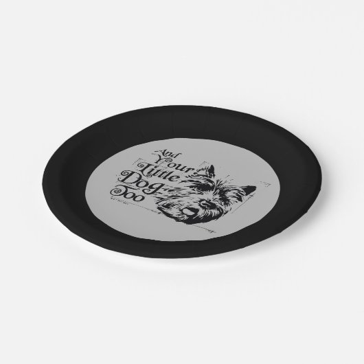 Der Assistent von OZ™ | Und auch dein kleiner Hund Pappteller (Schrägansicht)