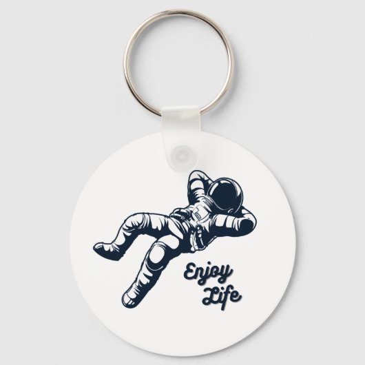 Der Astronaut entspannt sich im Weltraum und spend Schlüsselanhänger (Vorderseite)