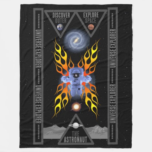 Der Astronaut-Explorer Fleecedecke (Vorderseite)