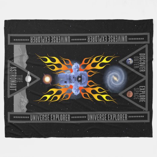 Der Astronaut-Explorer Fleecedecke (Vorderseite (Horizontal))