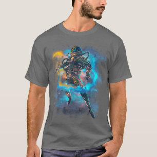 Der Astronaut ist im Raumfahrtflugzeug-T - Shirt g