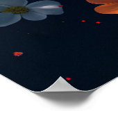 Der Astronaut liegt in bunten Blume Poster (Ecke)