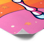 Der Astronaut reitet ein Einhorn auf der Weltraumw Poster (Ecke)