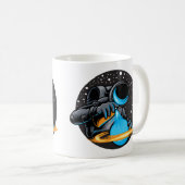 Der Astronaut zeichnet den Planeten Kaffeetasse (VorderseiteRechts)