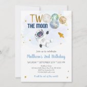Der Astronautenraum zwei zum Geburtstag des Mondes Einladung (Vorderseite)