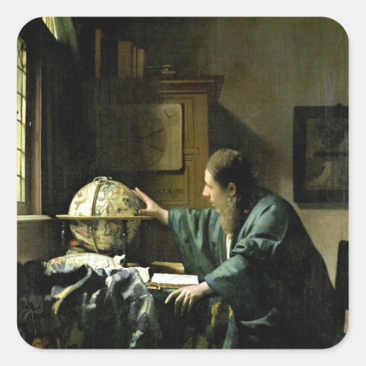 Der Astronom, 1668 Quadratischer Aufkleber (Vorderseite)