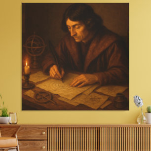 Der Astronom der Renaissance bei der Arbeit Leinwanddruck