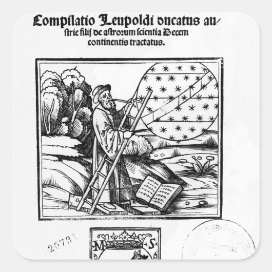Der Astronom Quadratischer Aufkleber (Vorderseite)